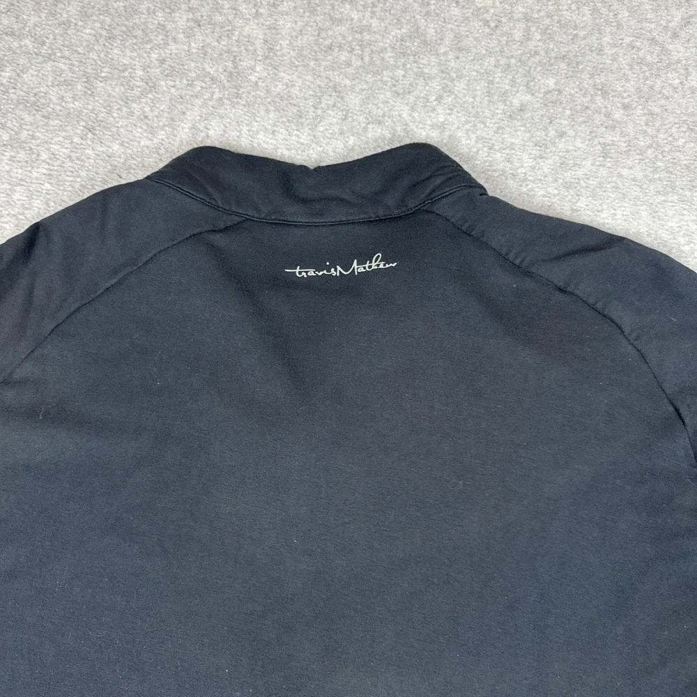 Travis Mathew Men's 1/4 Zip Networking Golf Pullover Athleisure Size M Black